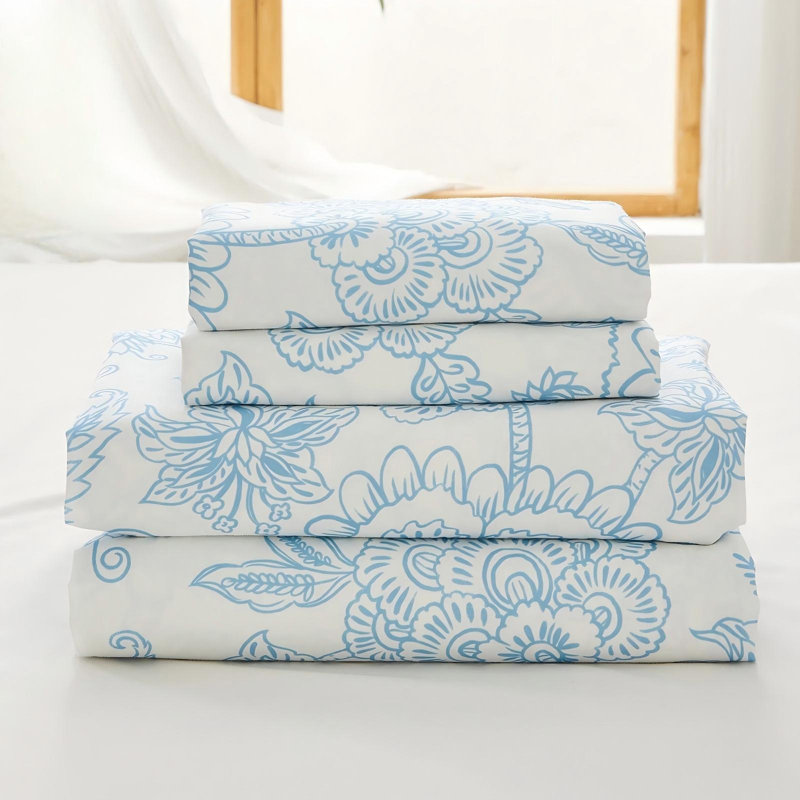 4PC Queen Size Deep Pocket Sheet Set - 100% Organic Cotton Fit 16" Mattress, Breathable  Soft Luxury Hotel Style Bedding,  Gift 