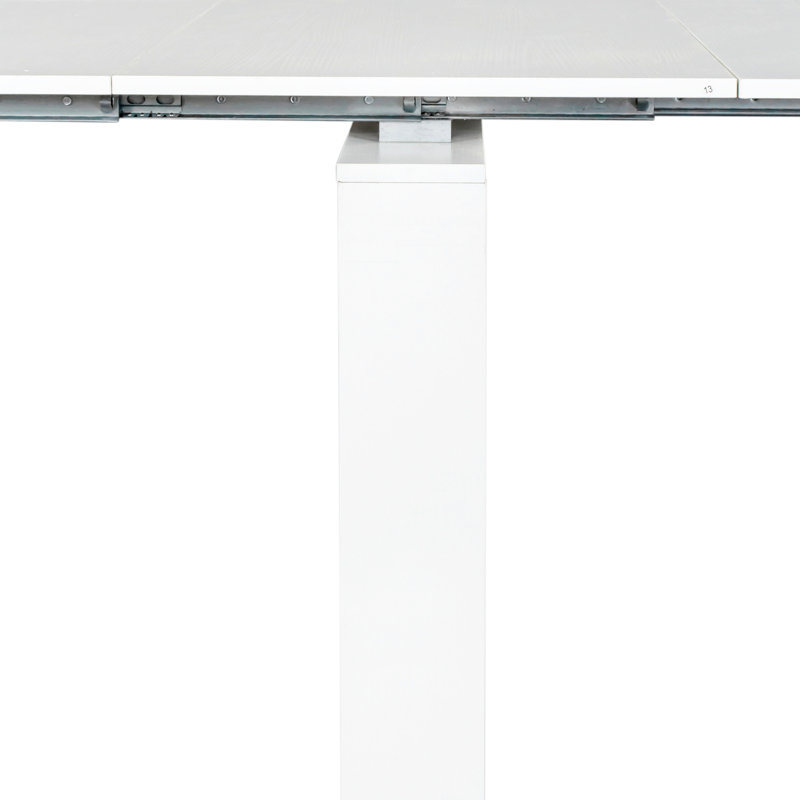 Table extensible blanche, console 118,50 po, polyvalente pour les couloirs, Blanc