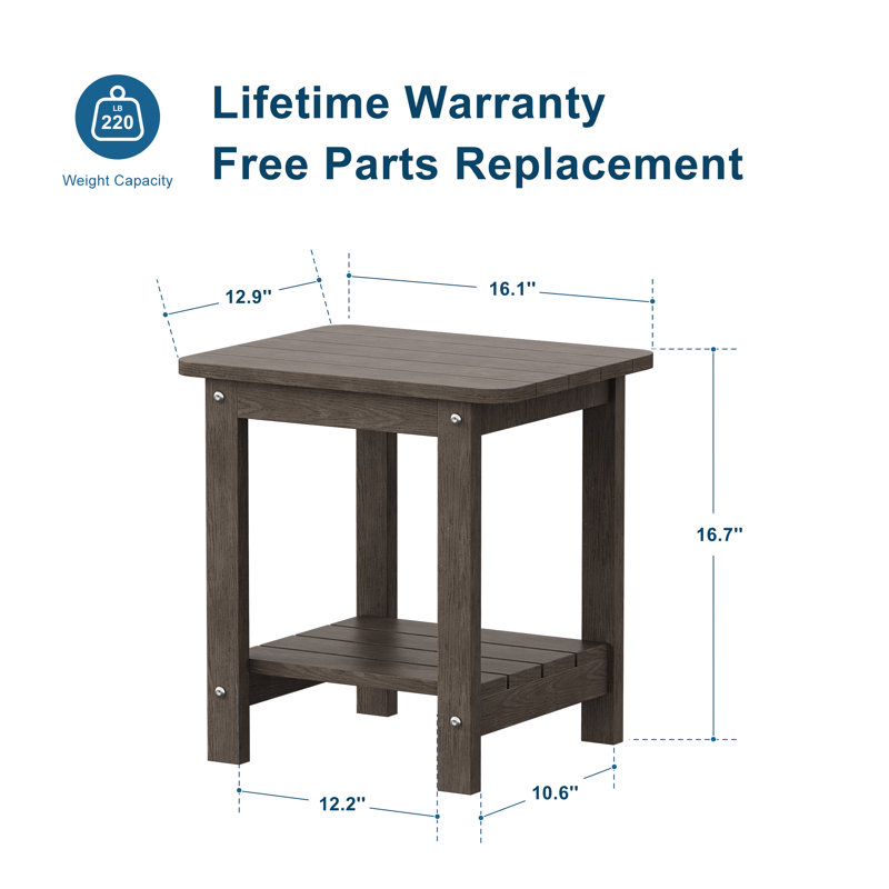 Outdoor Side Table HIPS Table for Patio, Garden, Lawn, Coffee
