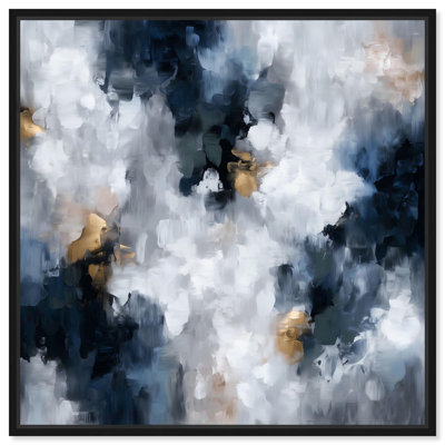 «Midnight and Ivory I», art mural abstrait sur toile 