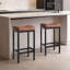 Ensemble de 2 tabourets de bar à hauteur de comptoir, tabourets de bar 30 po pour comptoir de cuisine, tabouret de bar en similicuir, brun-1509092484-1509092490