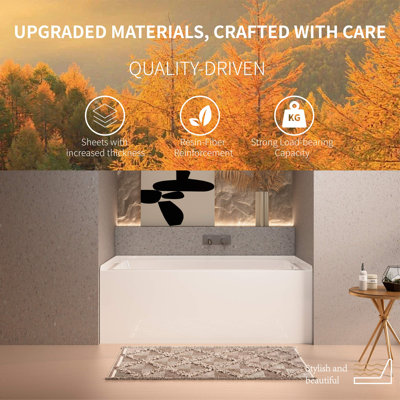 Baignoire de trempage autoportante en acrylique de 60 po x 32 po avec drain 2 po Manhattan-R, blanc brillant