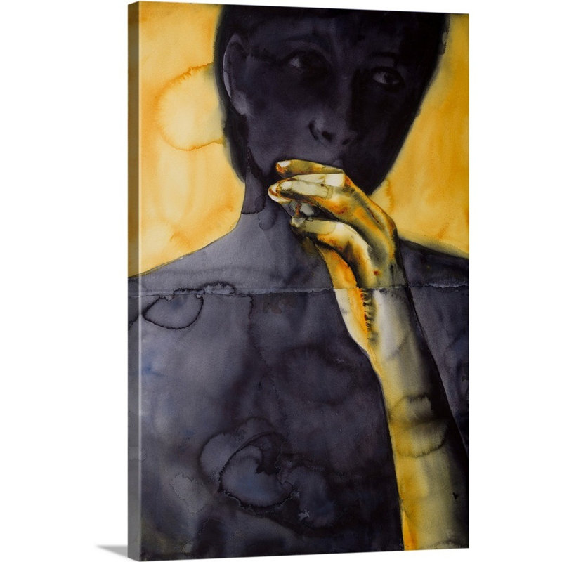 «Yellow Hand O The Dirty Yellow Series», 2016 - impression d'art graphique, H 48 po x l 32 po x P 1,25 po, Toile tendue