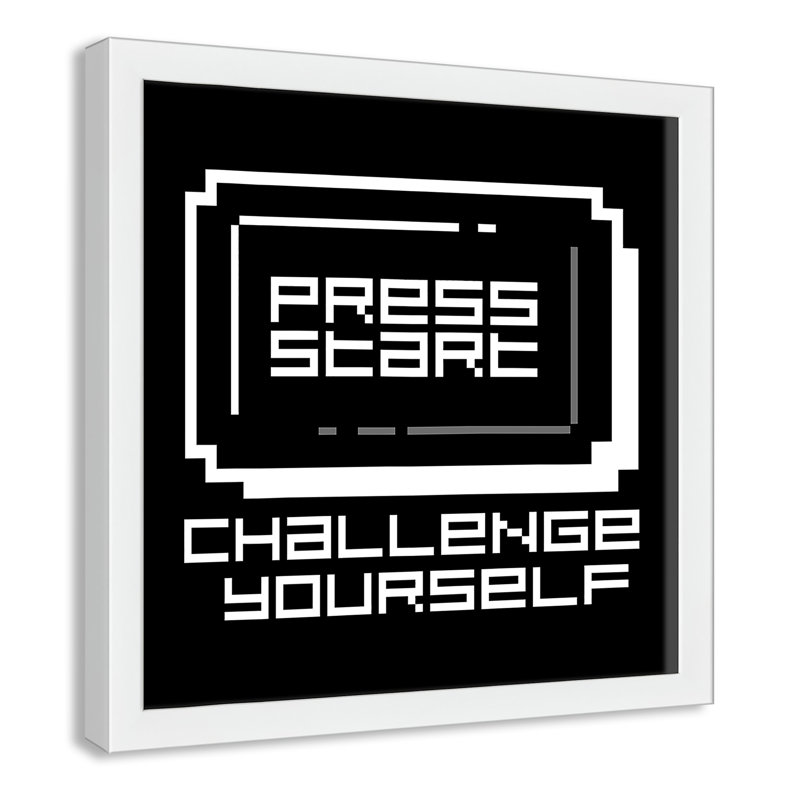 Décoration murale pour enfant challenge, H 13 po x l 13 po x P 1,19 po, Encadré de boîte blanc