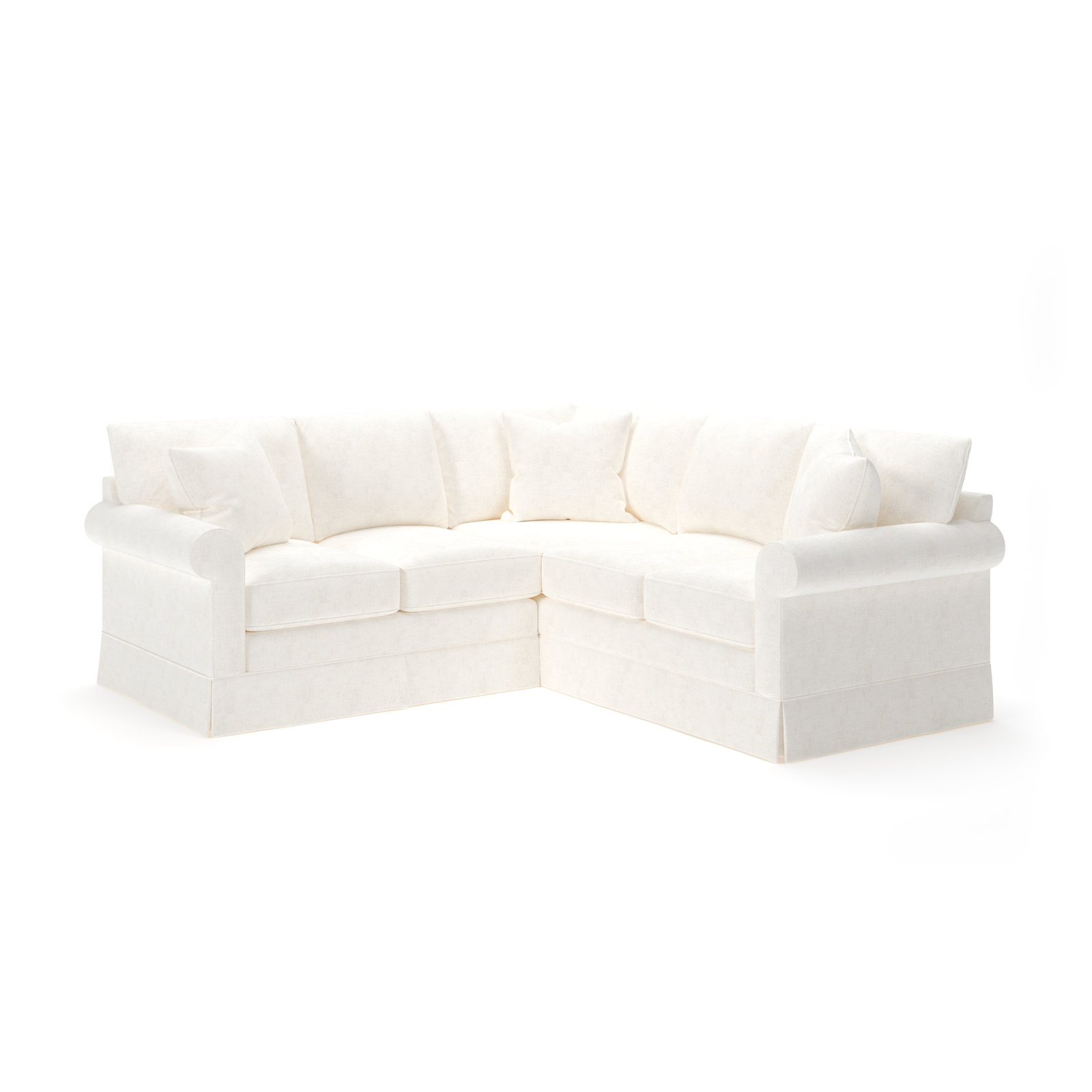 Friedman Upholstered L-Sectional, Bevin Natural Linen Blend