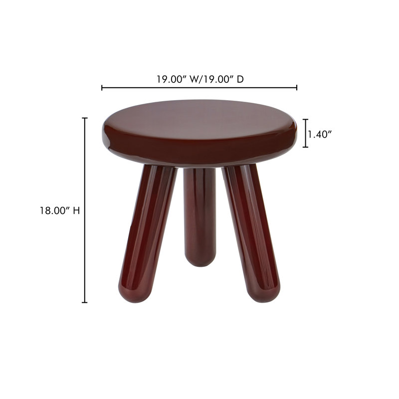 Cerro Accent Table Lacquer, Deep Red