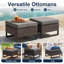 Repose-pieds de patio extérieur en osier avec coussin Ingvald (ensemble de 2)-1626738550-1619251986