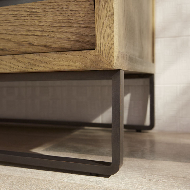 Meuble-lavabo Alisal avec plateau Craft Series, Chêne vieilli, Calypso, Bronze antique