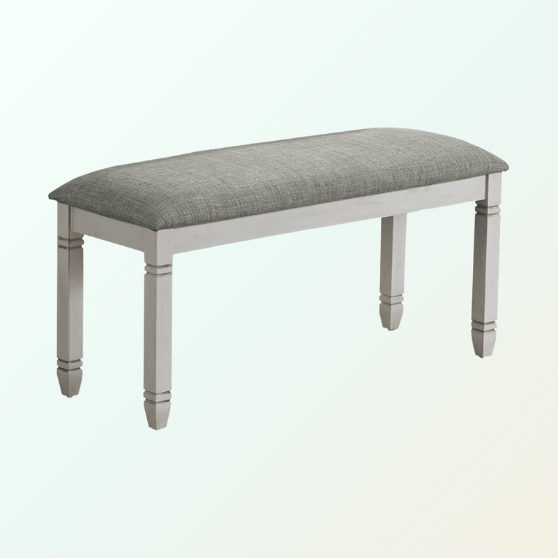 Finley Transitional Gray Fabric Upholstered Entryway Bench, 19.86" H X 15.31" D X 40.13" W