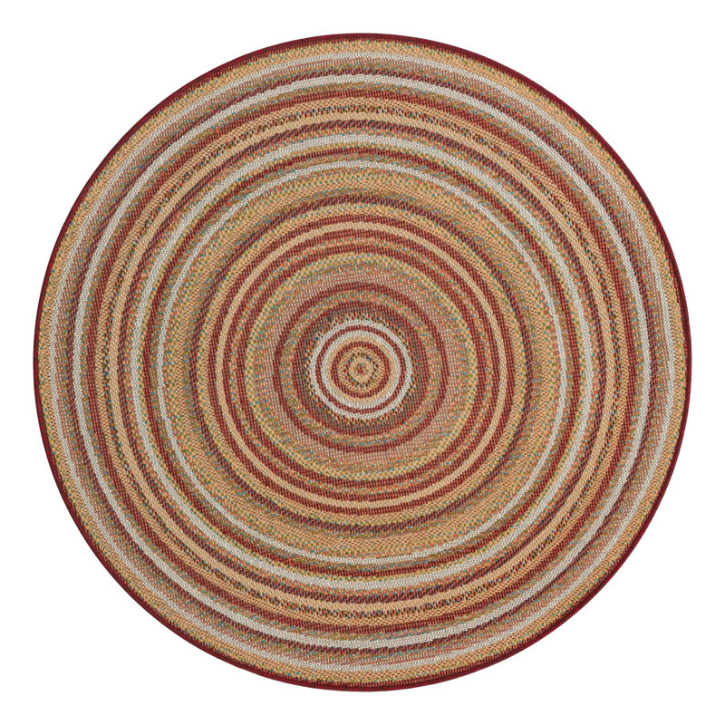 Xavi Flatweave Geometric Area Rug , Round 5'3"