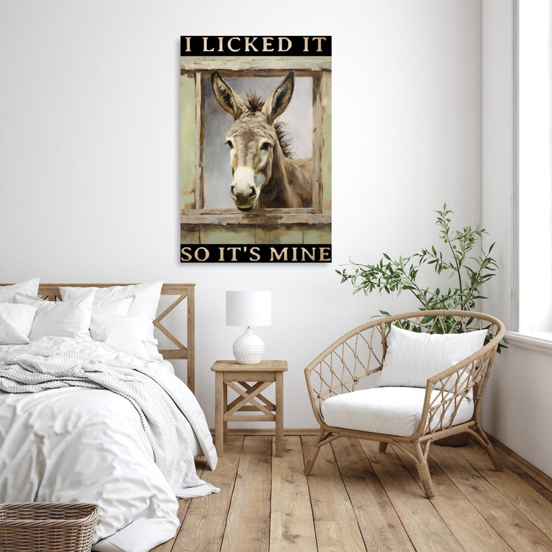 «Donkey I Licked It So Its Mine On», impression sur toile, H 36 po x l 24 po x P 1,25 po