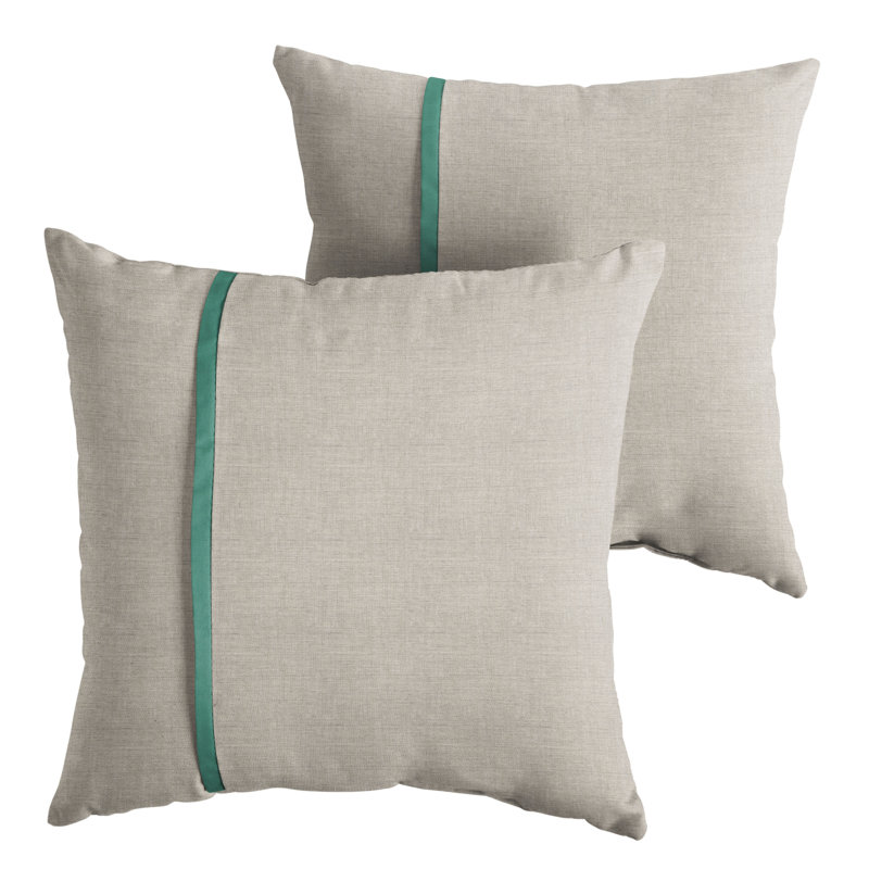 Coussin intérieur / extérieur Tomuri, 22 po x 22 po, Sunbrella tissé uni argent coulé