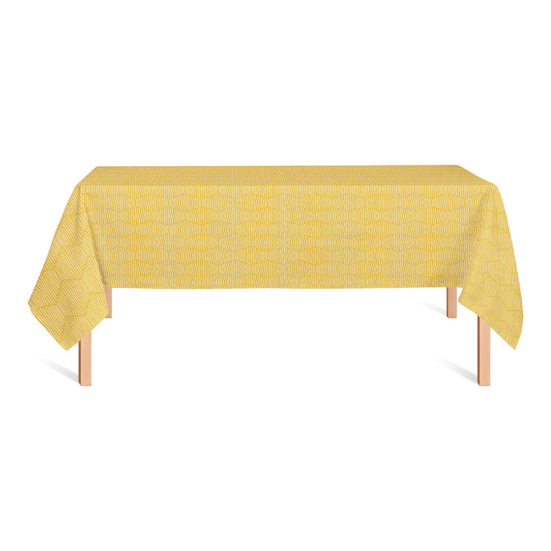 Rectangular Polyester Tablecloth, Yellow