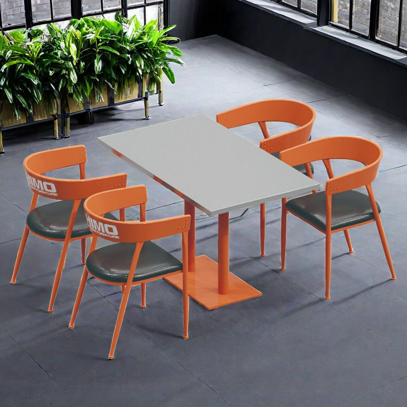 Murch 4 - Person Pedestal Dining Set, 29.6'' H x 47.3'' L x 27.6'' W, Orange, Orange