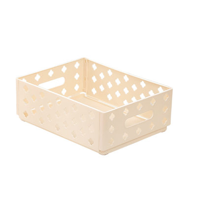 storage lockers Foldable Multifunctional Storage Box Home Kitchen Desktop Cabinet Dressing Table Cosmetics Stackable Storage Box With Hollow Ventilation Holes