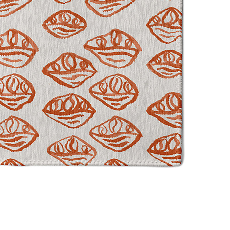 Tapis géométrique orange / gris, Rectangle 2 pi x 3 pi