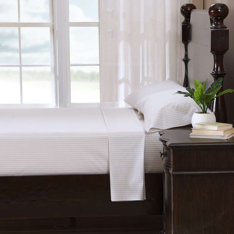 Sheet Set, Twin Sheet Set with 1 Pillowcase, Driftwood Striped