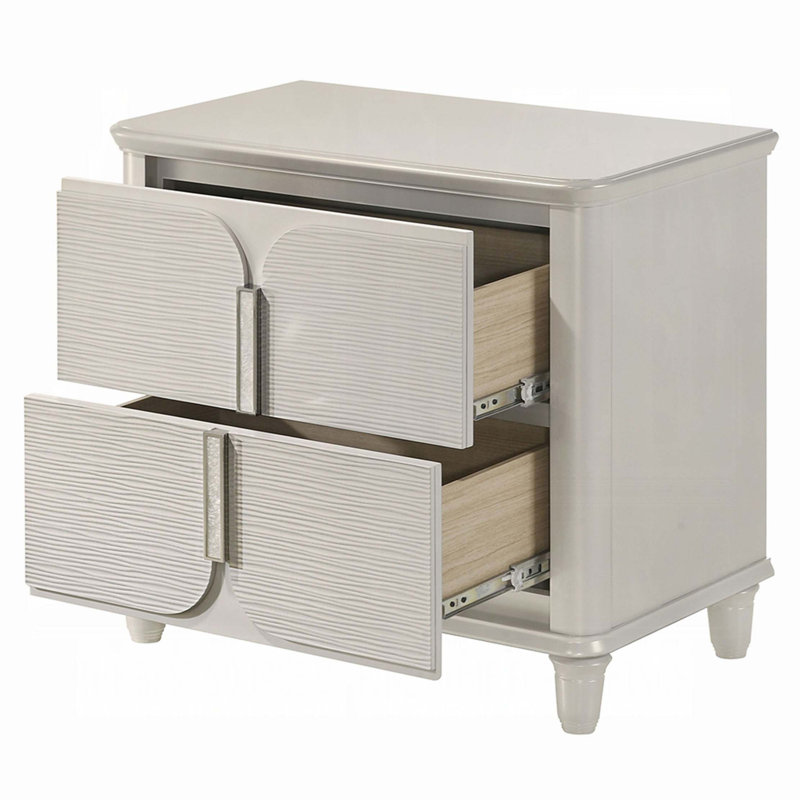 Luxury Glam Nightstand Of 2-Drawers 1Pc