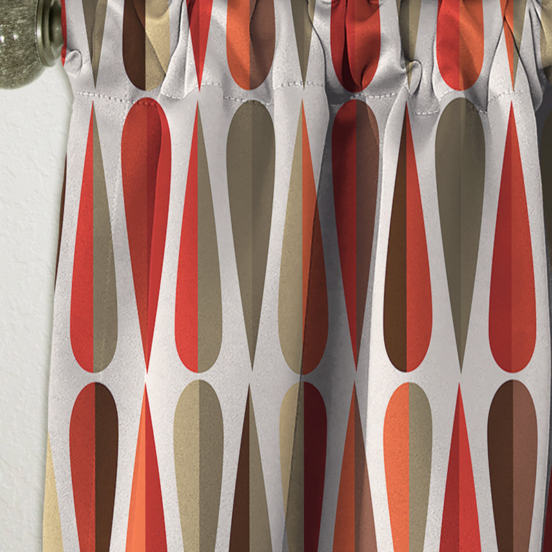 Panneau de rideau simple occultant Retro Abstract Drops IV - Mid-Century, L 52 po x L 90 po