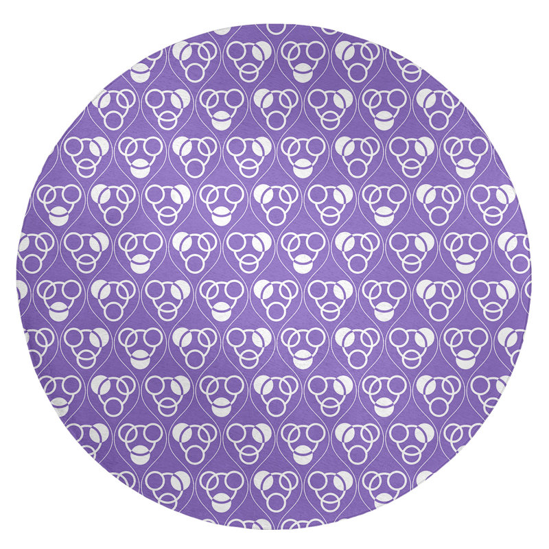 Chenille Geometric Indoor Rug, Round 5'