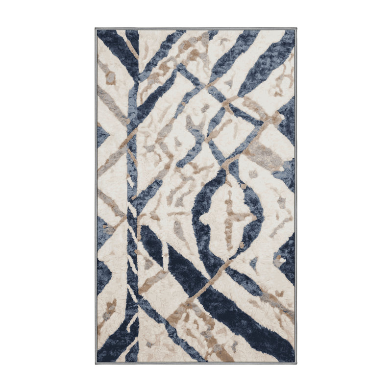 Tapis gris lavable à la machine, Rectangle 2 pi x 3 pi