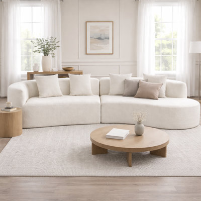 Nargis 2 - Piece 132" Modern Curved Sectional Sofa