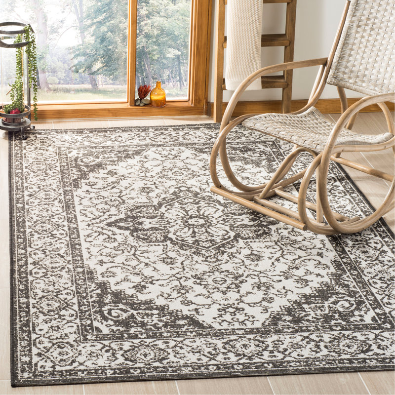 Donivin Performance Oriental Indoor/Outdoor Area Rug, Rectangle 9' x 12'