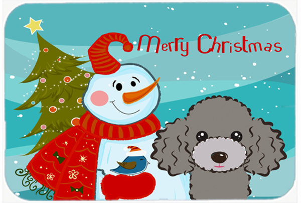 Planche à découper en verre caniche caroline Snowman Buddies, Gris argenté