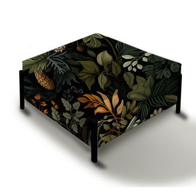 Rustic Wilderness Cottage Charm - Floral Large Square Ottoman