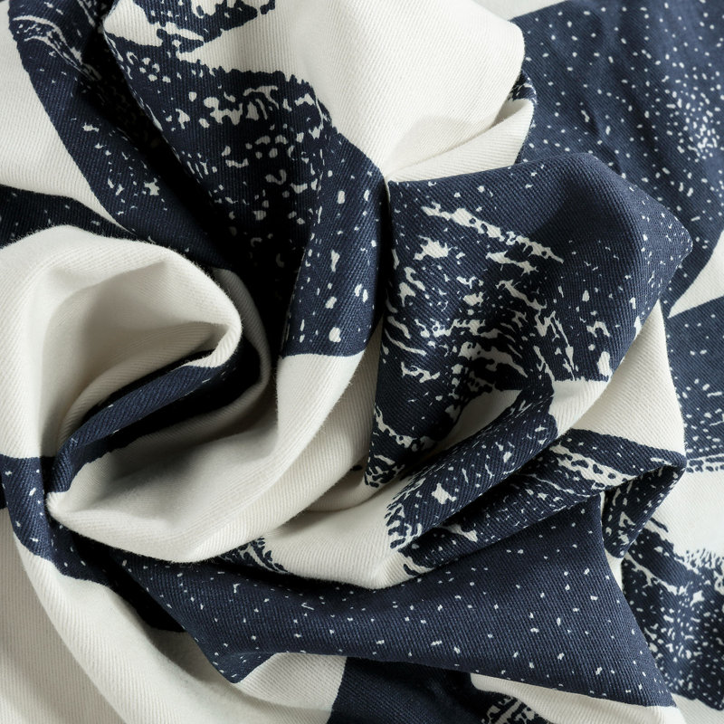 Housses de coussin en coton à imprimé, Indigo