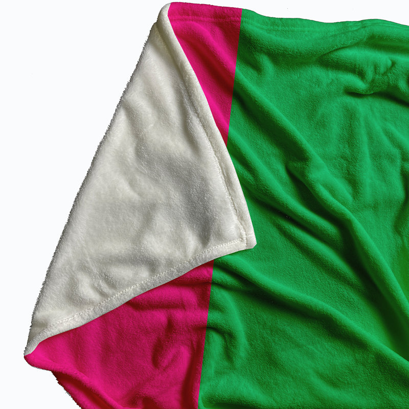 Plain Weave / Muslin Throw Blanket, Throw, Pink/Green/Blue