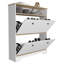 Range-chaussures polyvalent avec dessus, une tablette ouverte et deux tablettes extensibles pour un rangement organisé-1652729357