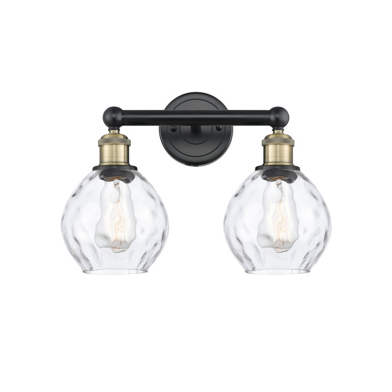 Éclairage pour meuble-lavabo 2 lumières 15 pouces Oceanne, Laiton antique noir