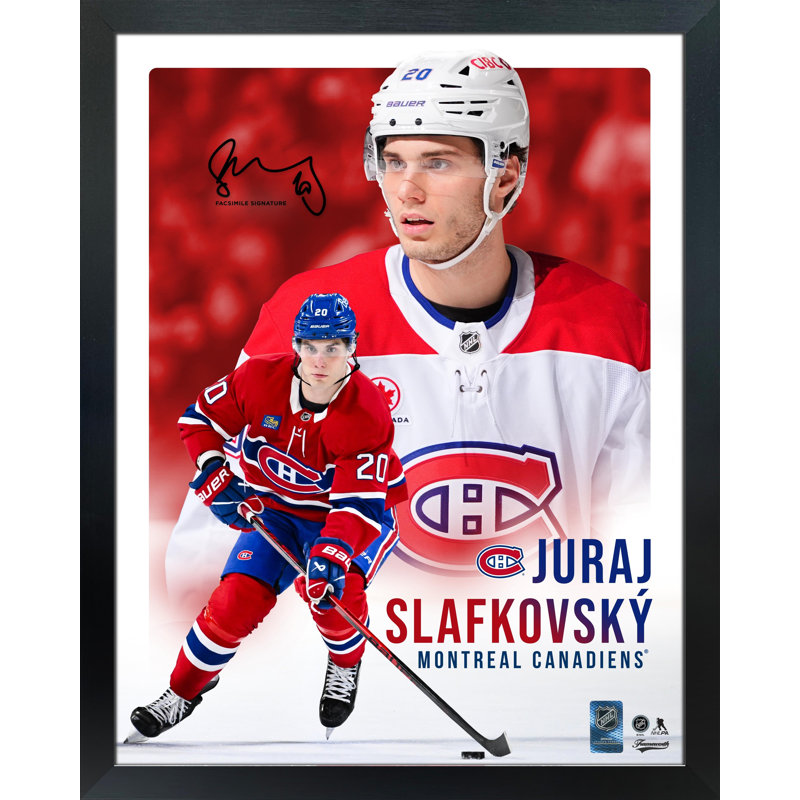Juraj Slafkovsky, cadre 16 x 20, portrait de Canadiens de Montréal, collage, fac-similé, signature