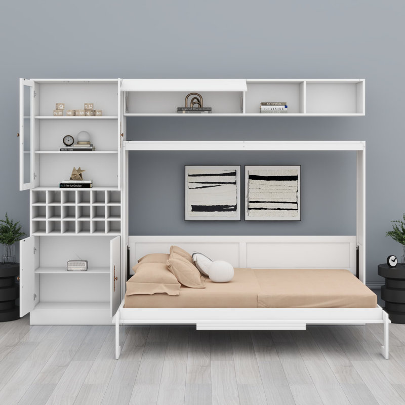 Murphy Bed With Sofa, White