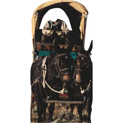 SS11239 Horse Donkey Pioneer Carriage Wagon Oregon Historic Trail Stand In Cardboard Cutout Standee Standup
