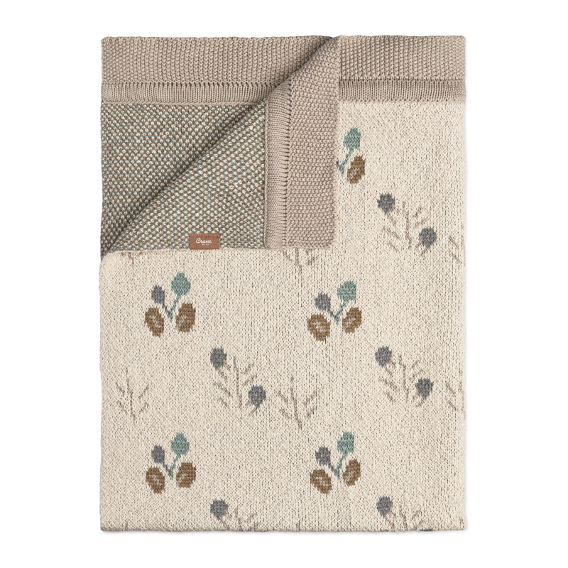 Avery Organic Cotton Knitted Baby Blanket (poppy)
