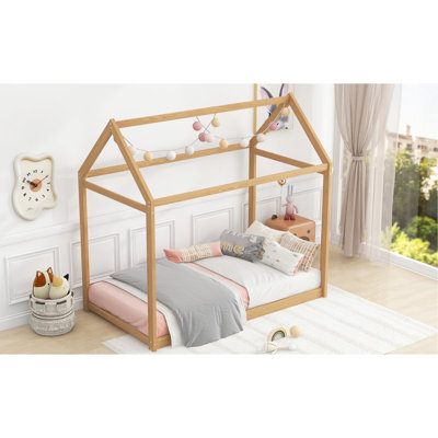 Lit simple en bois de pin