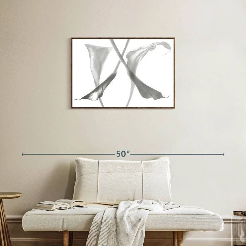 Diaphanous Calla Lilies, Floating Frame Walnut, 31" X 21"
