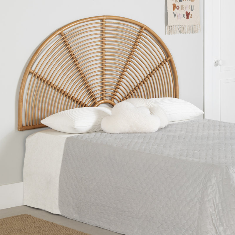 Natural Rattan Rainbow Wall-Mounted Twin Headboard