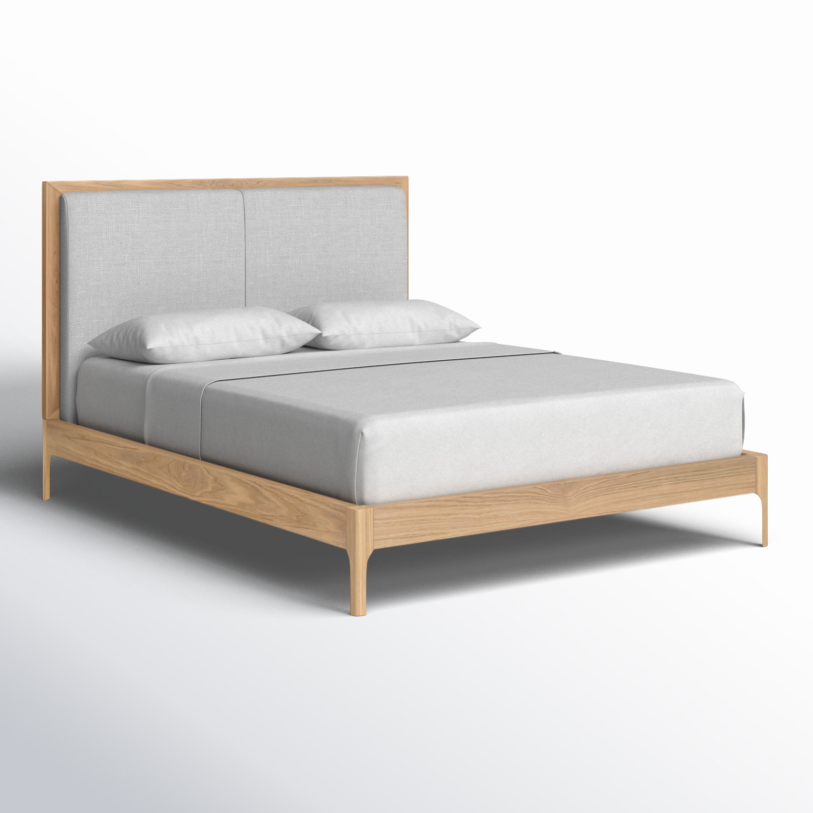 Chisa Upholstered Bed, Full/Double, White Wash