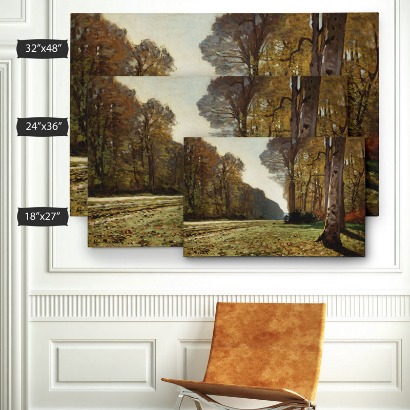 « the road of chailly » par claude monet, reproduction d’art encadrée, H 18 po x l 27 po x P 1,5 po
