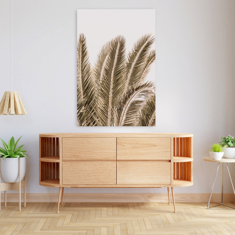 Art contemporain, paysage de palmier abstrait, paysage côtier, H 48 po x l 32 po