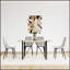 Ensemble de salle à manger Mid-Century 5 pièces avec table en bois aggloméré et chaises en lin, base en métal moderne pour espaces compacts-456040854