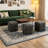 14.2" Square Corduroy Woven Ottoman, Soft Foot Rest Stool With Solid Wood Frame - Grey-402702220