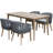 Bowery Rectangular Acacia Outdoor Dining Table With Umbrella Hole , 67'' in. W 35'' in. D