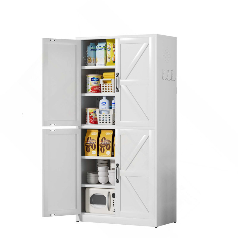 Armoire de rangement en acier avec tablettes réglables pour la cuisine, la salle de bain et le salon