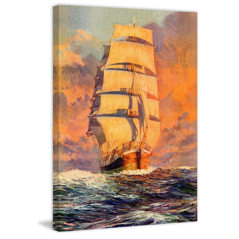 « smooth voilier », reproduction d’art sur toile tendue, H 36 po x l 24 po