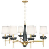 Lomawai Collection Mid-Century Modern Chandelier | 41-Inch Smoked Crystal & Lighting Fixture For Dining Room, Living Room & Study | Elegant 8-Bulb Design | UL Listed