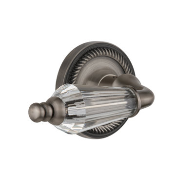 Crystal Parlor Interior Mortise Door Lever with Rope Rosette